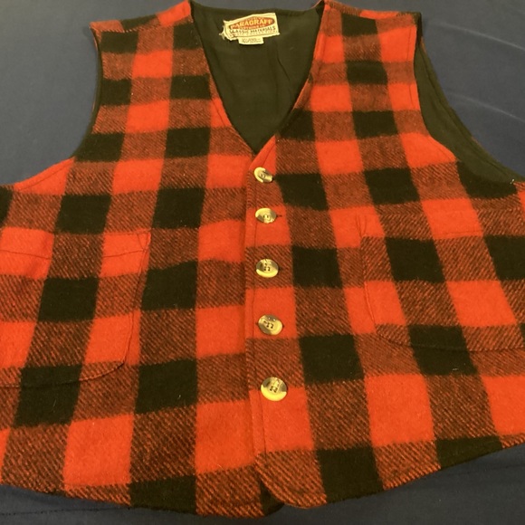 Vintage Wool Blend Tartan Plaid unisex Vest by Paragraff Clothing Co size large - Picture 8 of 9